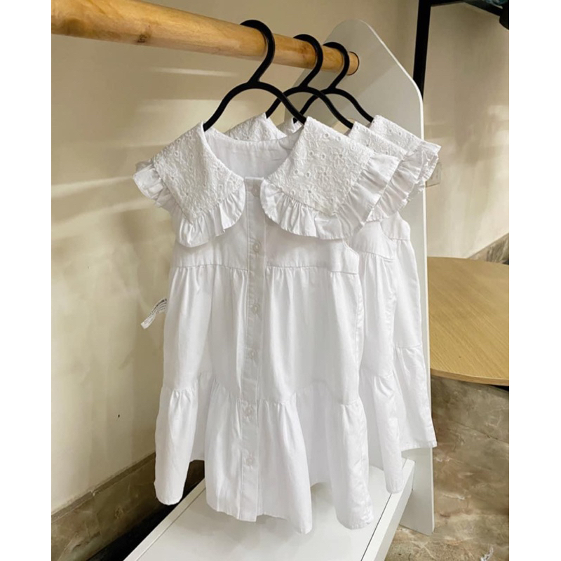 Váy thô trắng Zara sz 2-6y