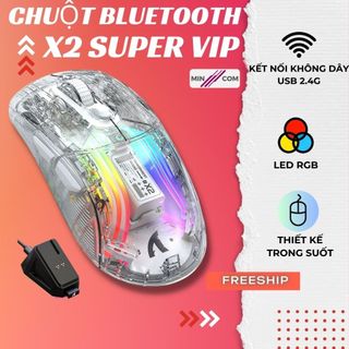 Chuột Bluetooth Không Dây Gaming MinCom X2 VIP LED RGB ATTACK SHARK Dock Sạc Cao Cấp 3 Mode Kết Nối Đa Thiết Bị