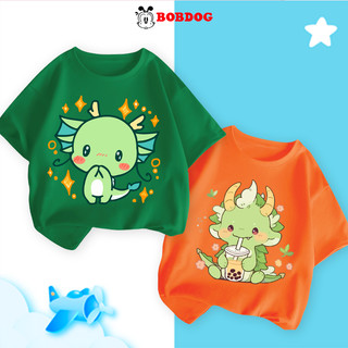 Áo thun cộc tay bé trai BOBDOG, BTS áo thun chất cotton in hình khủng long cute dễ thương cho bé