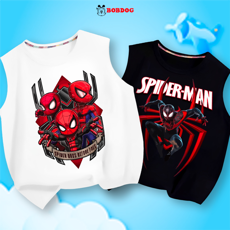 Áo ba lỗ bé trai BOBDOG,áo thun 3 lỗ bé trai in hình người nhện spiderman cute dễ thương cho bé