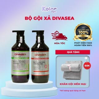 Bộ gội xả chiết xuất hữu cơ, collagen giúp giảm gãy rụng, phục hồi sâu tóc hư tổn Divasea – 800ml 