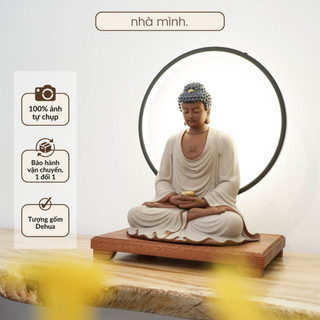 Tượng phật a di đà gốm dehua cao cấp, tượng đức phật a di đà đặt bàn thờ, tượng phật nhà mình decor phật giáo
