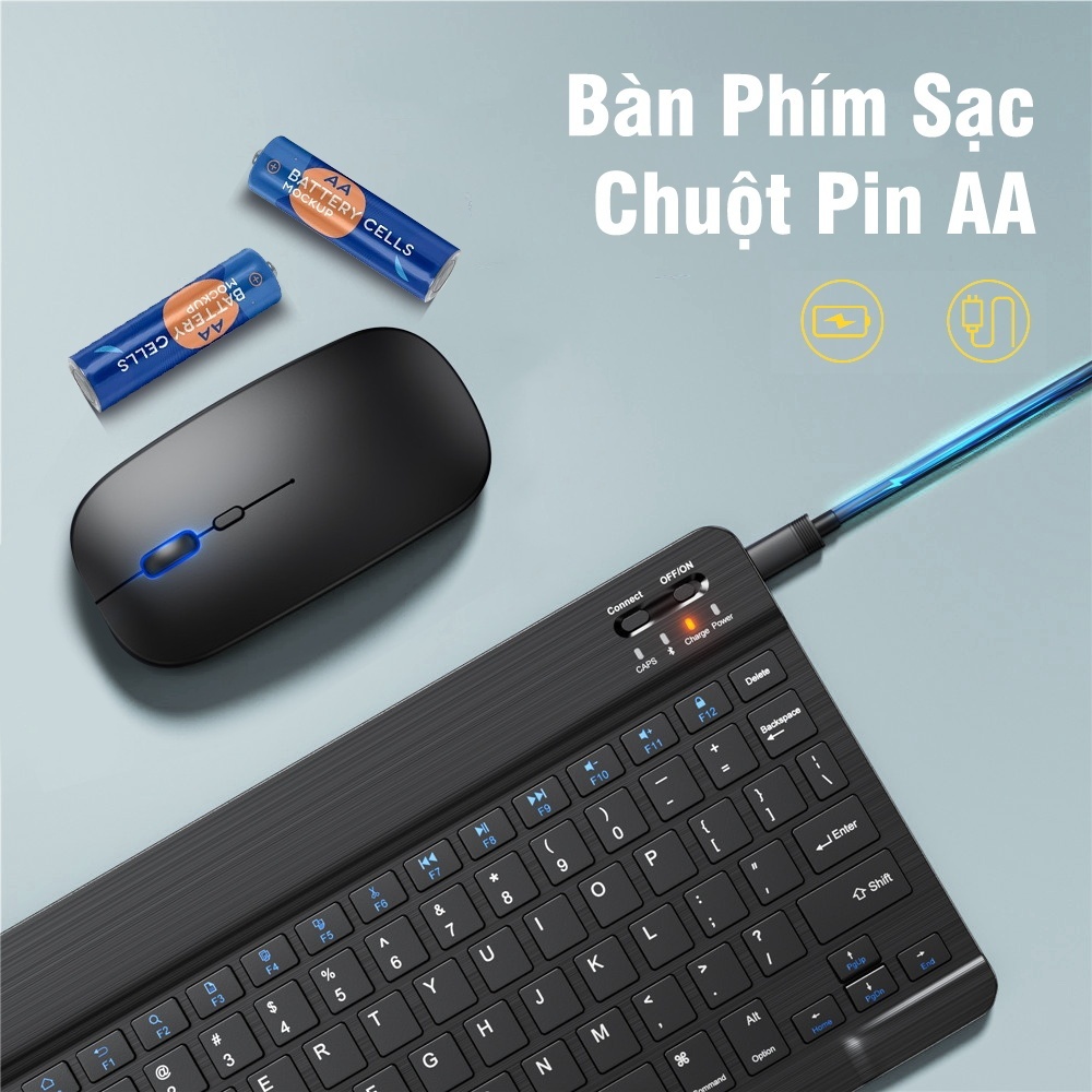 Bộ bàn phím và chuột không dây bluetooth，Có sẵn cho Android IOS/điện thoại máy tính bảng máy tính xách tay tivi ,10 inch | BigBuy360 - bigbuy360.vn