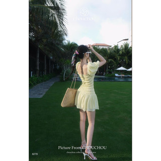 Đầm nhúng chỉ đính nơ