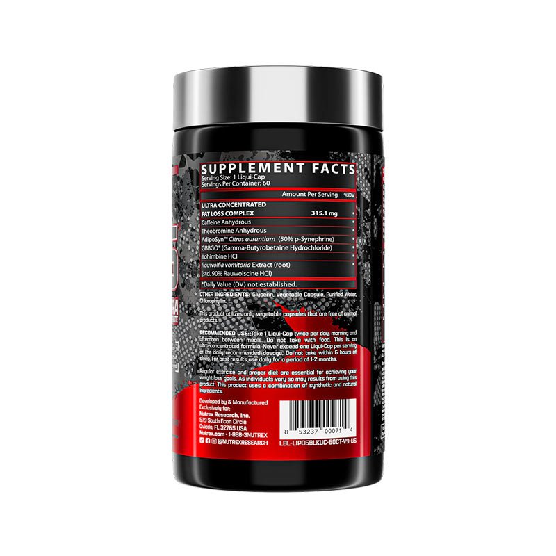 Lipo 6 Đốt M ỡ Gi ảm Cân Cực Mạnh NUTREX RESEARCH LIPO 6 BLACK ULTRA CONCENTRATE 60 Viên