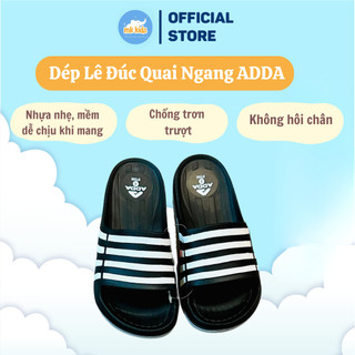 Dép lê đúc chính hãng ADDA Thái Lan kẻ quai ngang mẫu 2 chất liệu cao cấp đế êm nhẹ, mũi tròn, đế bằng cho nam