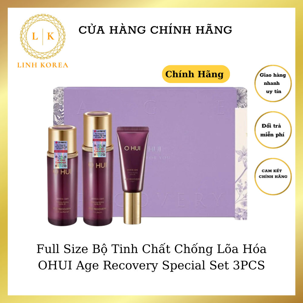 Full Size Bộ Tinh Chất Chống Lõa Hóa OHUI Age Recovery Special Set 3PCS_𝐋𝐈𝐍𝐇 𝐊𝐎𝐑𝐄𝐀