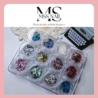 Xà cừ vân đá nail, sét 12 màu xà cừ vân đá
