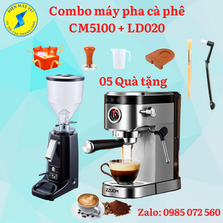 Combo máy pha cà phê cm5100 và máy xay cà phê ld 020 - mới 100% - dùng gia đình