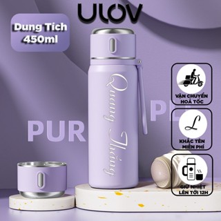  Bình Giữ Nhiệt Cốc Đựng Nước Inox 316 ULOV Cao Cấp Tiện Lợi 450ml - BNGNL03 
