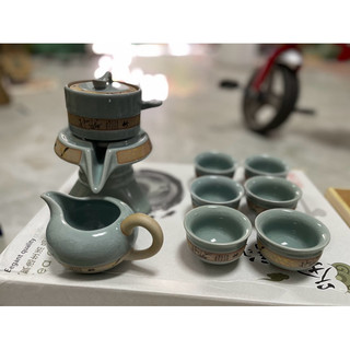 Bộ Ấm Chén Pha Trà Đạo Gốm Sứ Cao Cấp(men hỏa biến túi hộp)