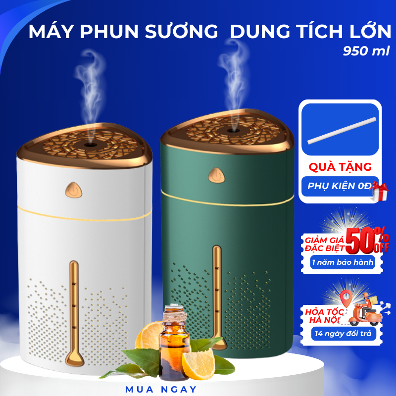 Máy phun sương, xông tinh dầu tạo ẩm dung tích 950ml