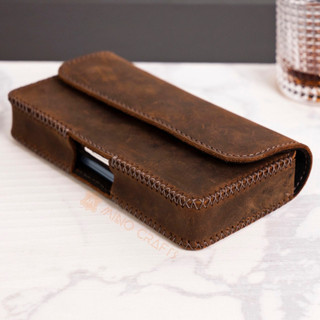 Bao điện thoại đựng 1 điện thoại - Bao da đeo hông handmade da bò thật - Da Sáp