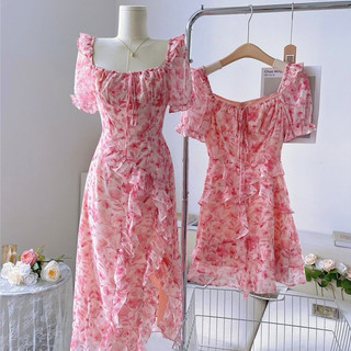 Váy hoa hồng ngọt ngào nhẹ nhàng mới