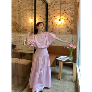 COCOBEBE- SET ÁO CHÂN VÁY LƯNG HỒNG
