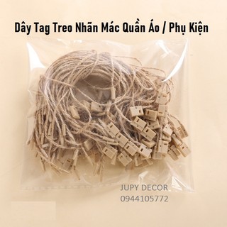 Dây thừng treo nhãn mác, dây tag sợi thừng màu nâu kraft vintage treo tag quần áo, treo phụ kiện noel, tết