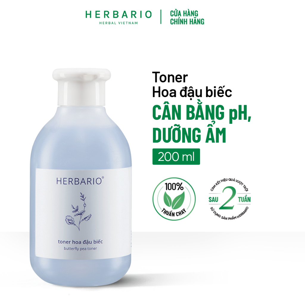 Toner nước cân bằng da Hoa Đậu Biếc herbario 200ml