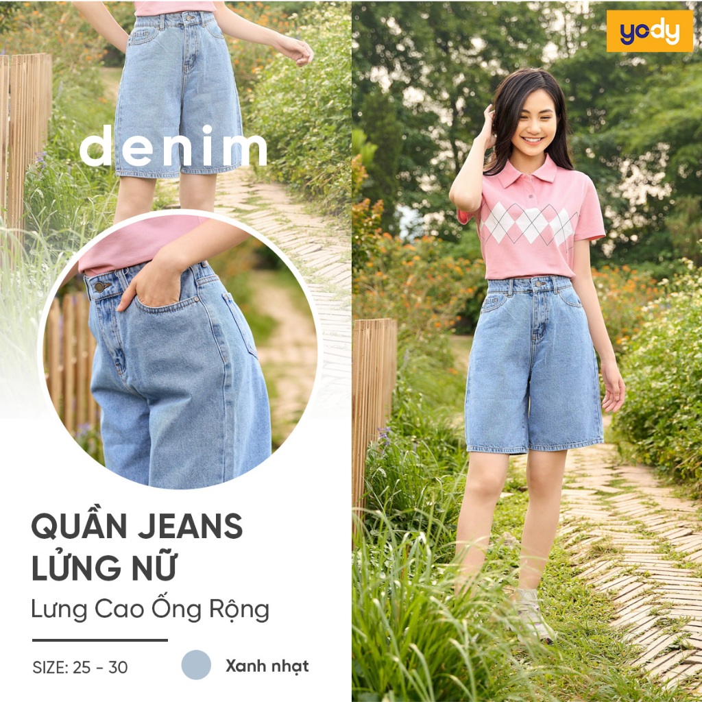 Quần short jean nữ YODY quần ngố cơ bản năng động SJN3052