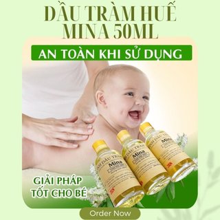 Tinh Dầu Tràm Huế MiNa chai 50ml - Dầu Tràm Thiên Nhiên Nguyên Chất 100% - Tinh Dầu Tràm Cho Bé Sơ Sinh Đến Lớn