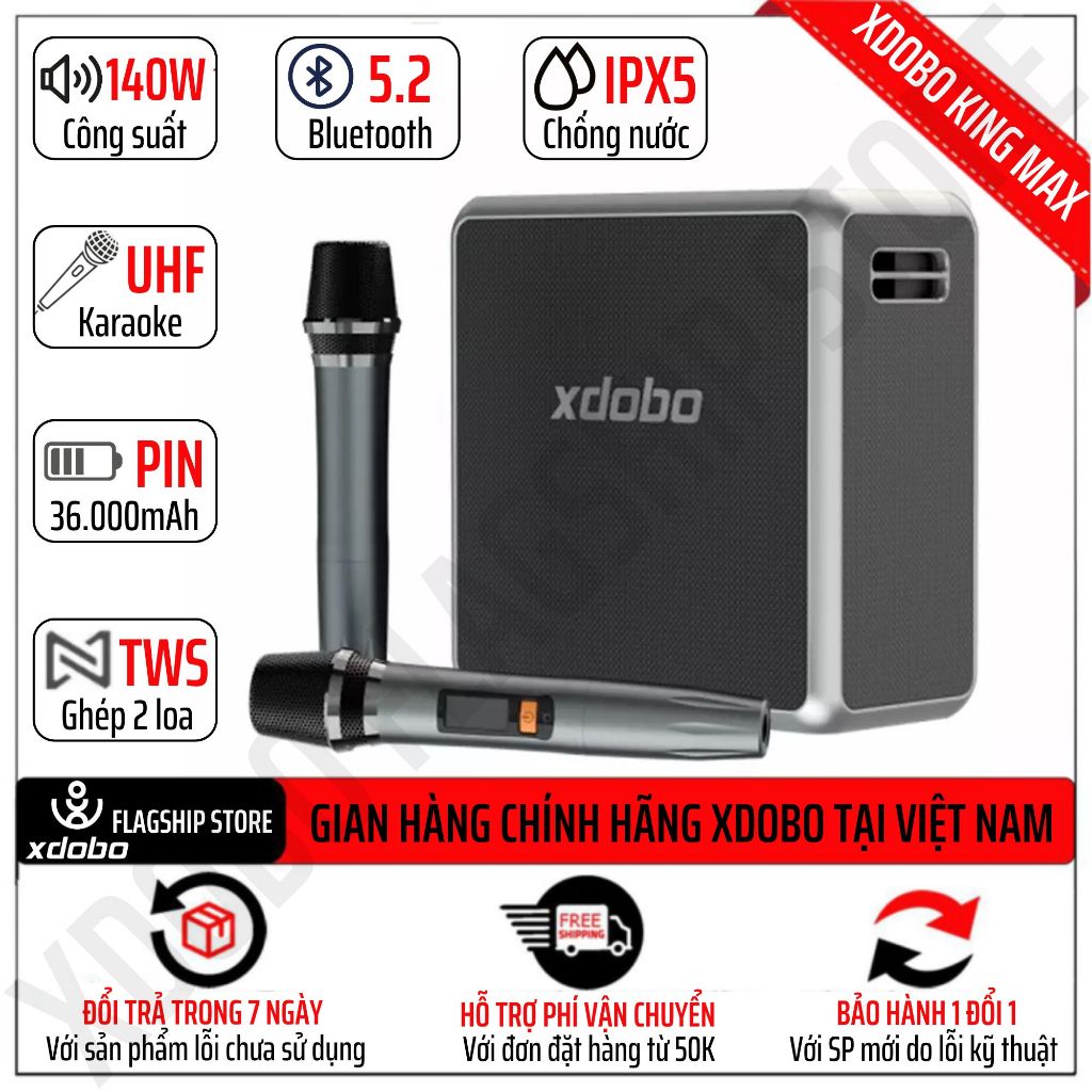 Loa Bluetooth Xdobo King Max 140W Siêu Trầm Karaoke Trợ giàng Bản nâng cấp của Xdobo X8 Pro X9 Mirage