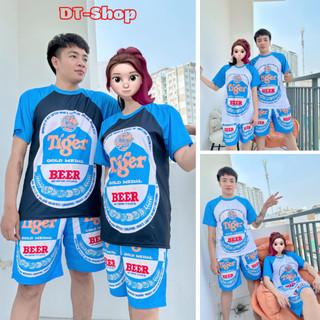 Bộ BIA TIGER Nam Hè Thể Thao Thun Lạnh Mẫu Mới Đẹp đồ bộ tập gym mặc nhà đi chơi cộc tay thời trang Unisex - dt_shop