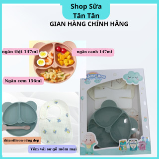 Khay ăn dặm cho bé măm box nhiều màu sắc - khay ăn dặm silicon, khay ăn dặm, bát ăn dặm có đế hít