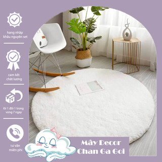 Thảm lông trải sàn hình tròn kích thước 100cm