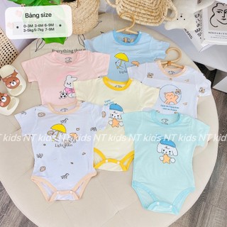Bodychip sơ sinh Bộ đồ liền thân cho bé trai bé gái 3-9kg vải thun lạnh petit mềm mại thoáng mát Ntkids_Bodychip