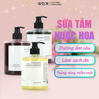 Sữa tắm trắng da WEX trắng da toàn thân hương hoa thiên nhiên, sữa tắm thơm lâu dưỡng ẩm mềm mịn da
