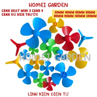 4 CÁI - Cánh quạt mini 3 cánh 4 cánh 30mm 40mm 50mm 60mm 80mm 90mm 100mm 120mm trục 2mm bằng nhựa rất bền DIY Stem Steam