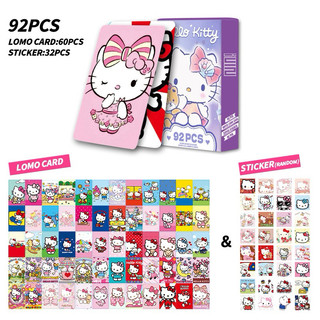 Bộ 60 lomo card Hello Kitty + 32 Sticker anime Hello Kitty