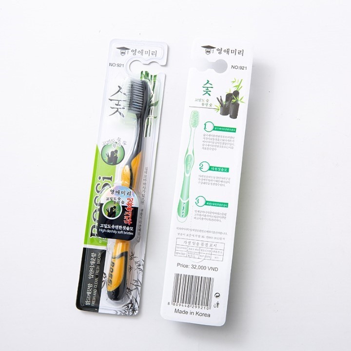 Bàn Chải Đánh Răng Than Tre Hoạt Tính Hàn Quốc BOSSI NO921