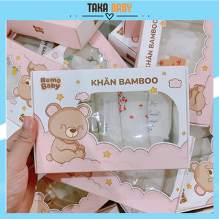 Khăn sữa sợi tre Bamboo cao cấp thấm hút mềm mại cho bé sơ sinh set 5 cái