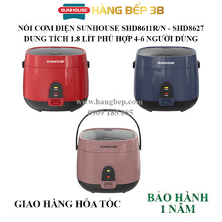 Nồi cơm điện 1.8 lít Sunhouse SHD8627 / SHD8611N - Bảo hành 12 tháng - Sản xuất tại Việt Nam