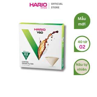 Giấy lọc cà phê Hario 40 cái V60-VCF-02-40M (Size 02, Nâu Tự Nhiên)