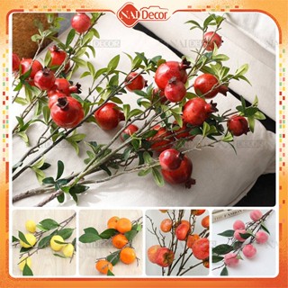 [Tổng Hợp] Cành Quả Mọng, Cành Lựu, Hồng, Chanh, Quýt, Đào Quả To Tròn Nhiều Mẫu Nai Decor Phụ Kiện Trang Trí Nhà Cửa
