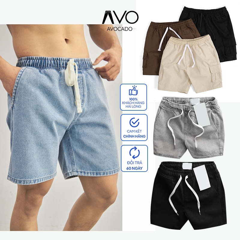 Quần Short SỌT đùi Kaki Jean Nam ngắn Túi hộp co dãn 4 chiều cao cấp Avocado