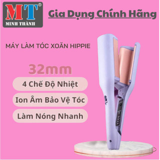 Máy Uốn Xoăn Sóng Hippie Size 32mm, Máy Làm Tóc Xoăn Gợn Sóng Nước Dập Xoăn Lượn Sóng Cao Cấp Mới