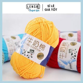 Len milk bò cỡ sợi 3mm, 50gram - Mã màu 1- 53 - Tiệm nhà Lam