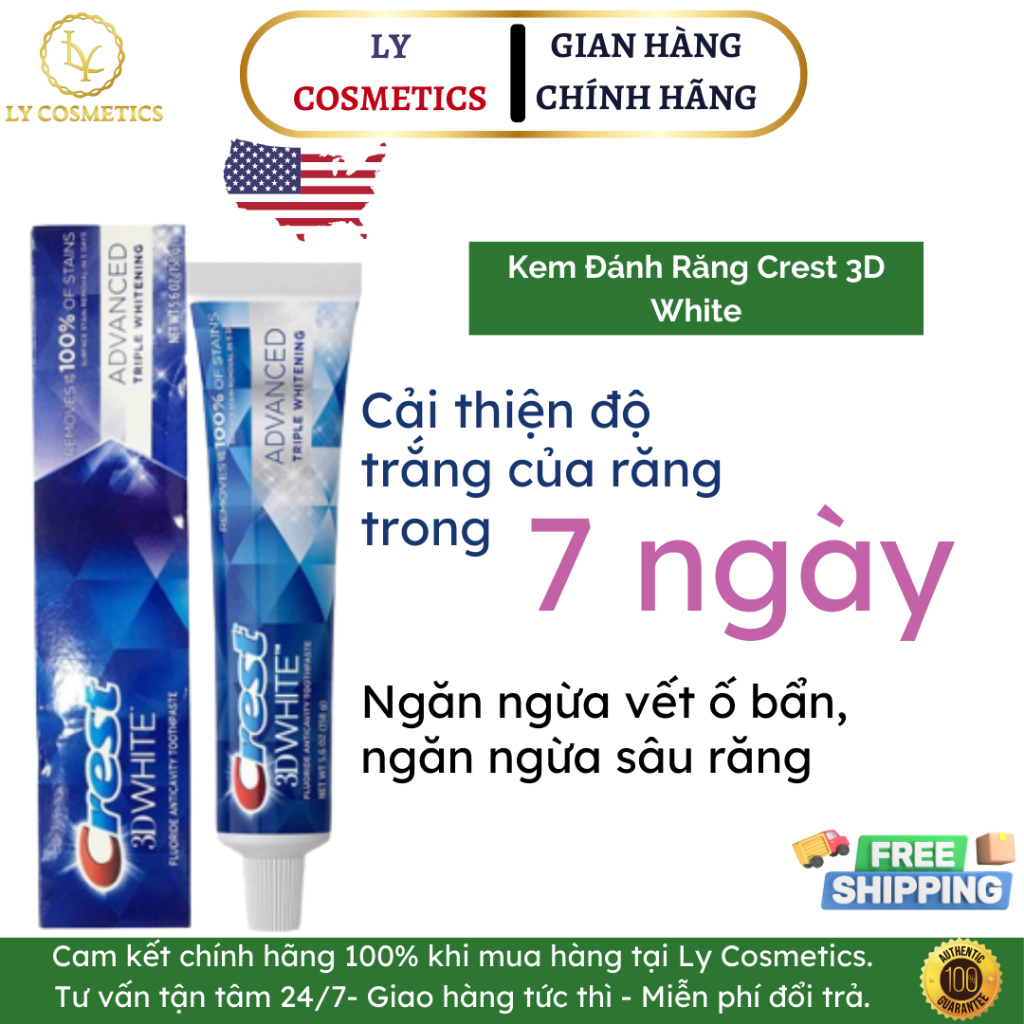 Kem Đánh Răng Crest 3D White