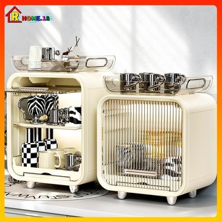 Tủ Đựng Đồ Đa Năng Để Bàn 2 Tầng Cao Cấp - Tủ Đựng Bình Sữa Có Nắp Chống Bụi Có Khay Hứng Nước Và Khay Trên Nóc Tiện Lợi