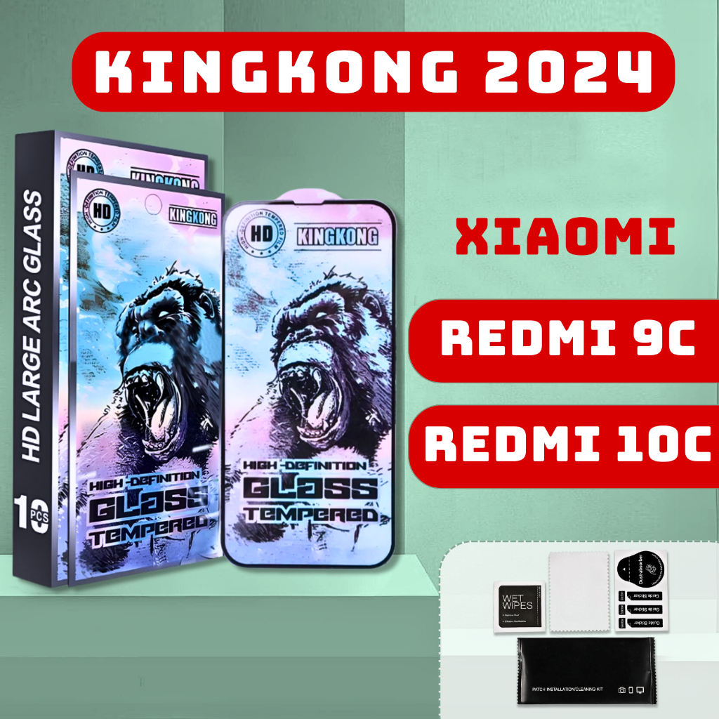 Kính cường lực KINGKONG XANH Redmi 9C, 10C thế hệ mới | Miếng dán bảo