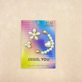 Set Jibbitz charm crocs ngọc trai chuỗi sang trọng bằng kim loại - S3