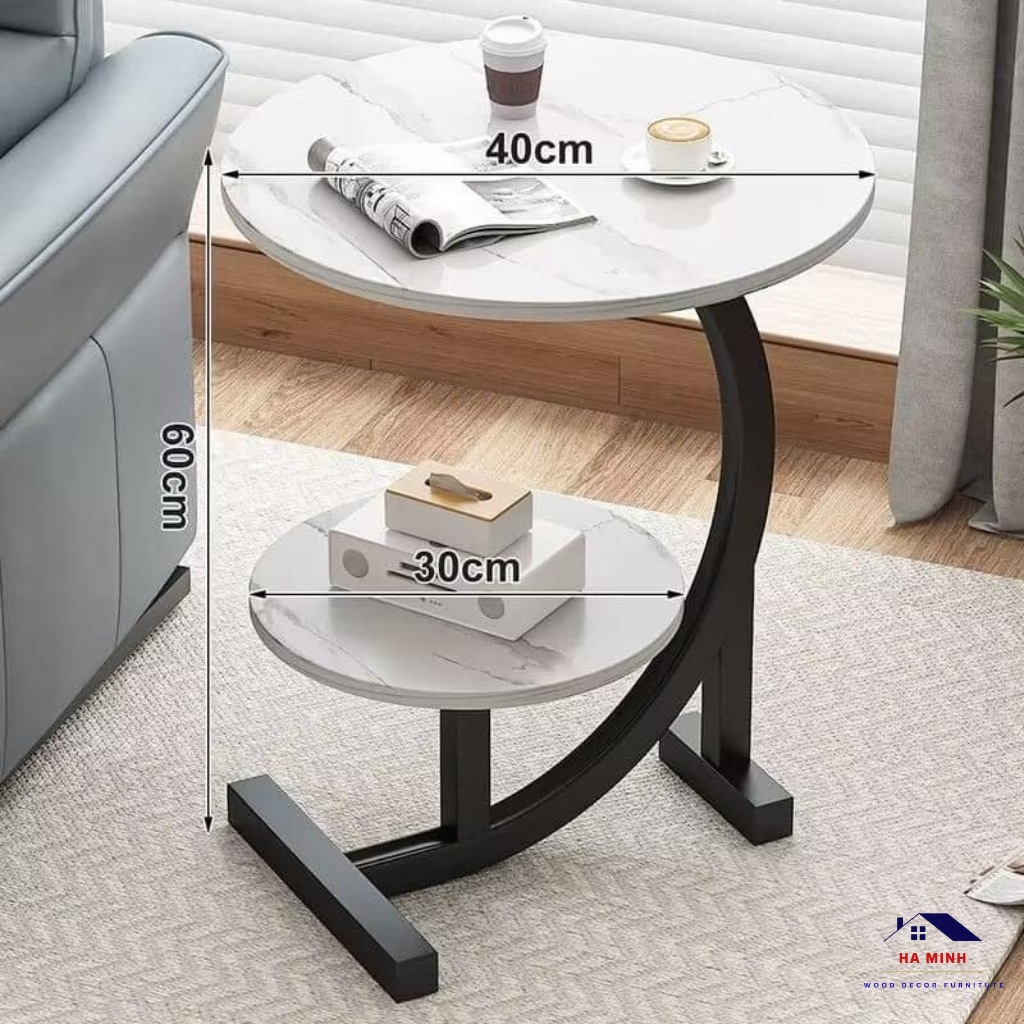 Bàn trà cafe mini decor, bàn trà bàn cà phê mini, bàn 2 tâng decor phòng ngủ phòng khách  - HM268 | BigBuy360 - bigbuy360.vn
