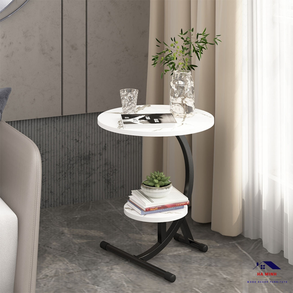 Bàn trà cafe mini decor, bàn trà bàn cà phê mini, bàn 2 tâng decor phòng ngủ phòng khách  - HM268 | BigBuy360 - bigbuy360.vn