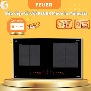 Bếp điện từ đôi feuer f58,f59 mặt kính superkeramik nội đia đức, 10 mức điều chỉnh công suất, made in malaysia, bh 3 năm
