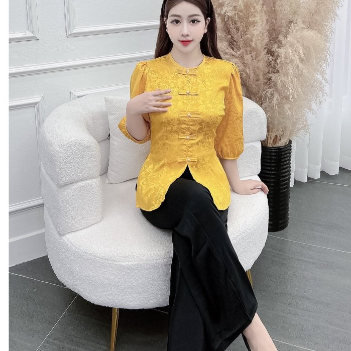 Đồ bộ áo bà ba nữ đồ bộ bà ba đồ bà ba nữ miền tây áo bà ba nữ set bộ lam ống rộng bà ba đi chùa -  