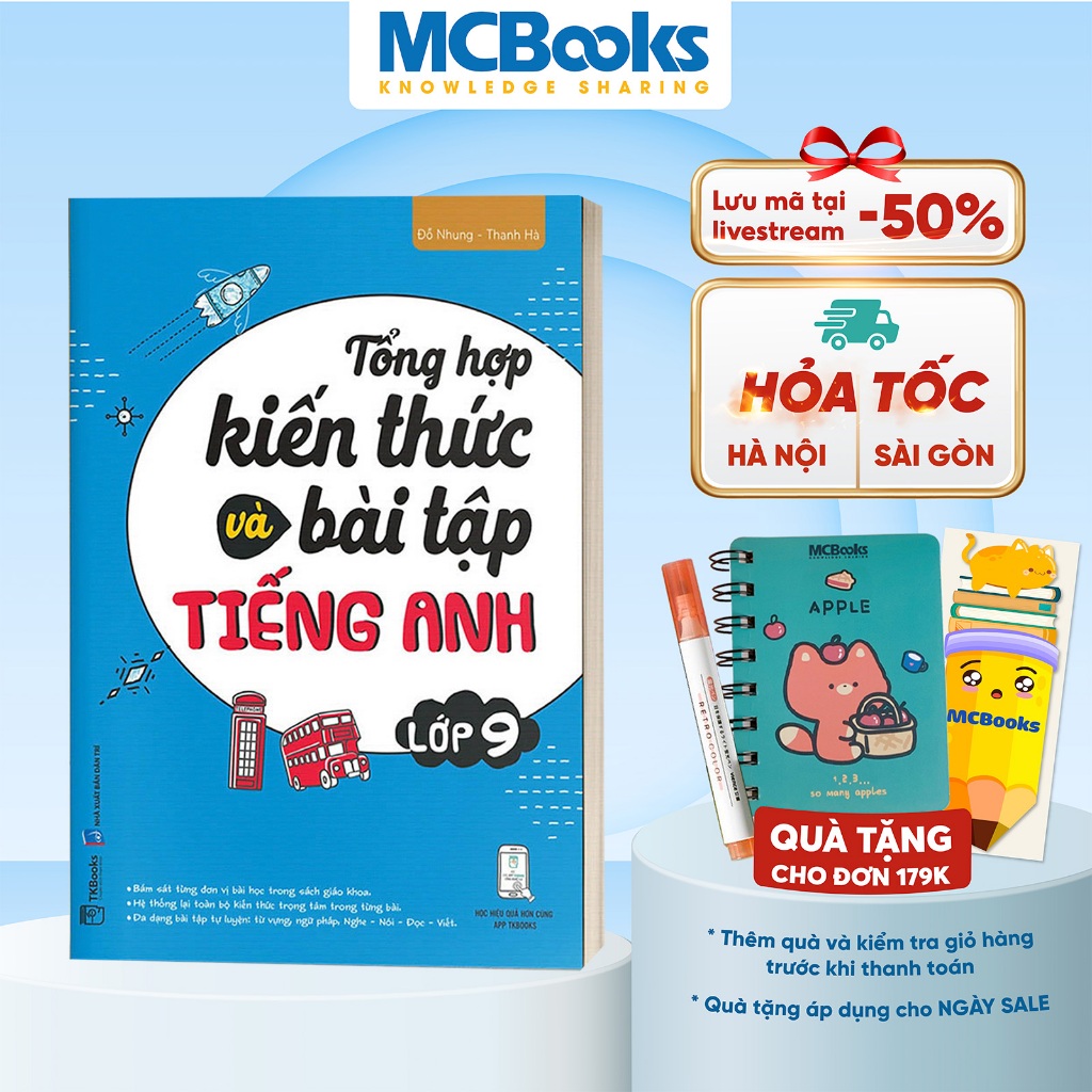 Sách - Tổng hợp kiến thức và bài tập tiếng Anh lớp 9 - Mcbooks
