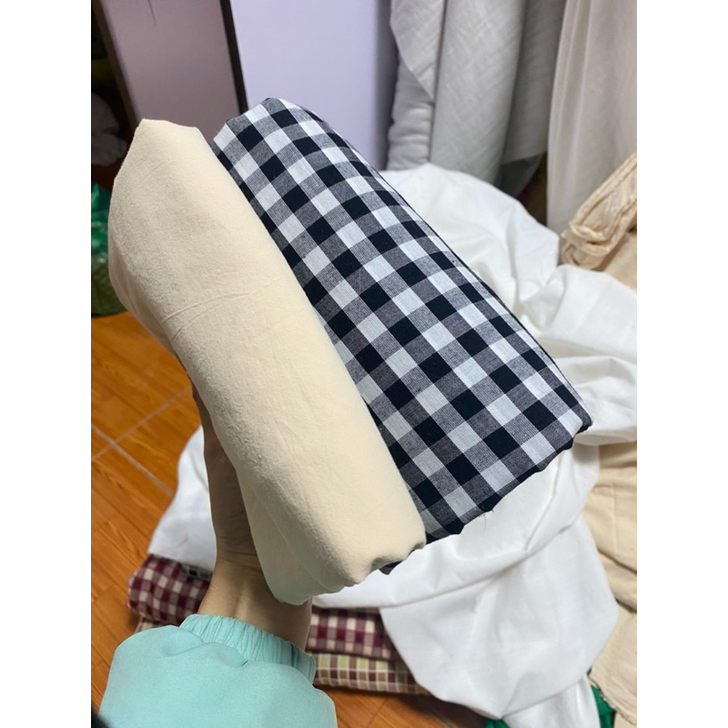 set vải thô caro tặng thô trơn