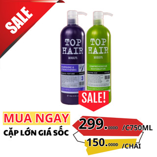 Bộ Dầu Gội-Xả Tophair mobafa siêu mượt 750ml top hair